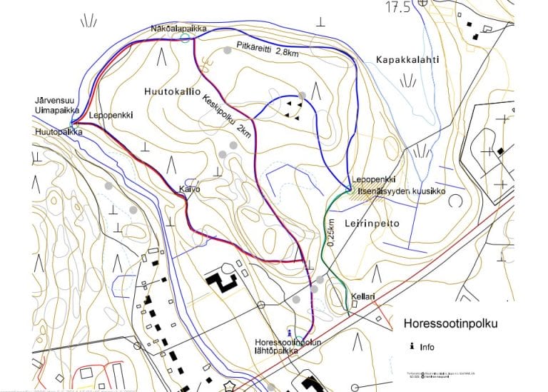 Karttakuva Horessootinpolusta.