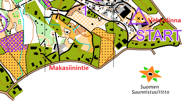 Vehkalinnan lähtöpiste.