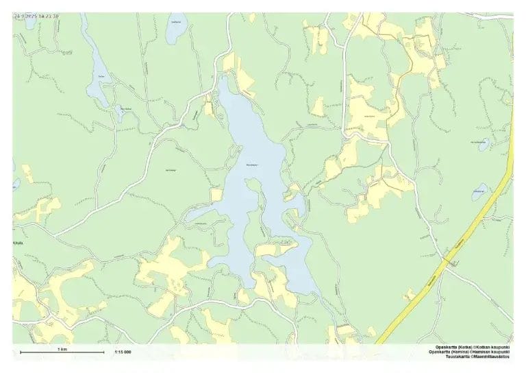 Karttakuva Piutulanjärven alueelta.