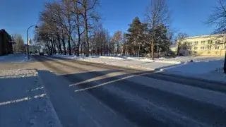 Kadettikoulunkatu talvella.