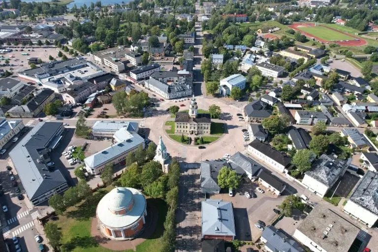 Ilmakuva Haminan keskustasta.